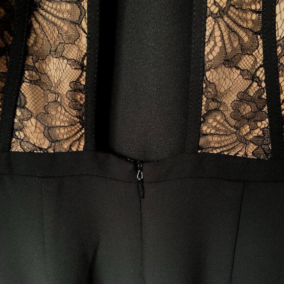 Adelyn Rae Cutout Lace Halter Cocktail Black Mini Prom Dress Wedding Guest Gala - Picture 8 of 14